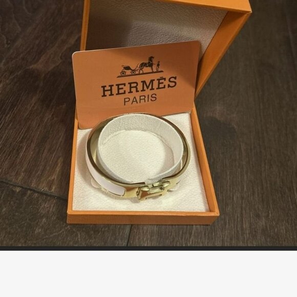 Hermes Jewelry - Hermès Gold And White Cuff